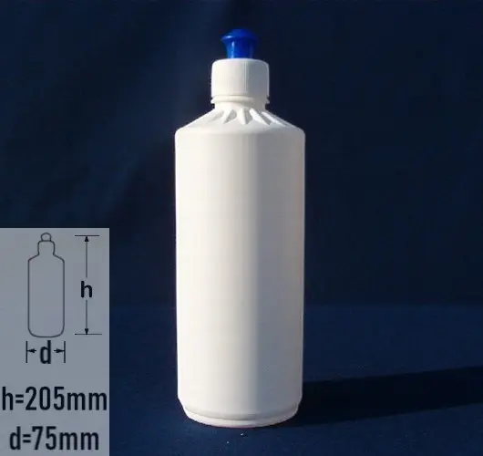 Sticla plastic 500ml culoare alb cu capac pull-push alb cu albastru